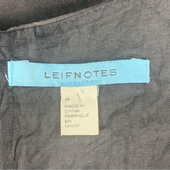 Anthropologie Leifnotes Dress Tan with Black Polka Dot Sleeveless Full L… - Picture 12 of 15